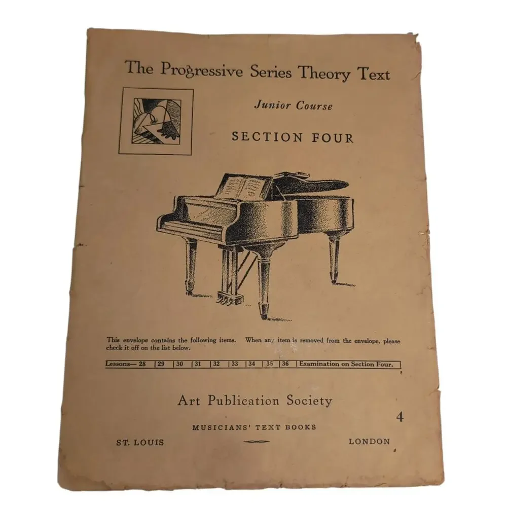 Progressive Series Theory Text Courses Sections 4 to 9 Jr to Sr Piano Lessons
